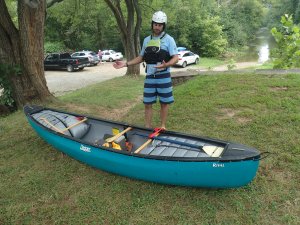 Instructor Brendan and His Solo Whitewater Canoe